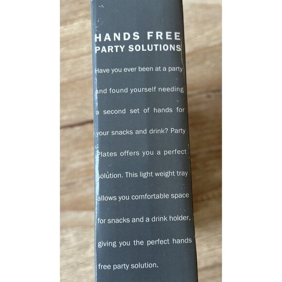 Home Accents Gourmet Party Plates Wood Parquet Hands Free Set of 4 Vintage - Picture 5 of 5